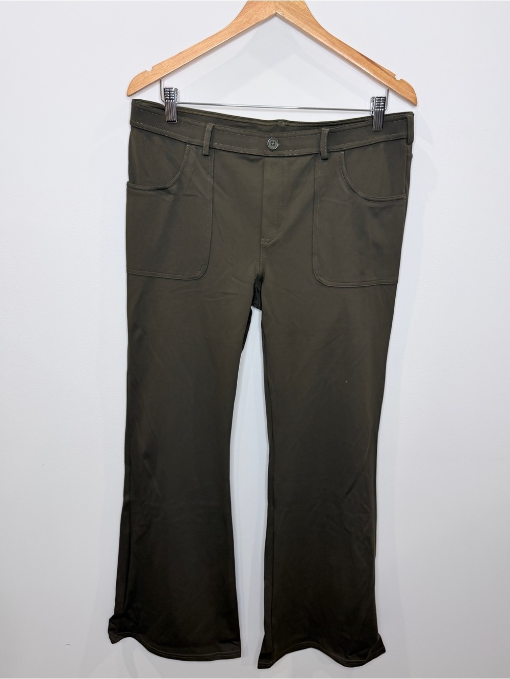 Halara Wide Leg Green XL Pants with Pockets